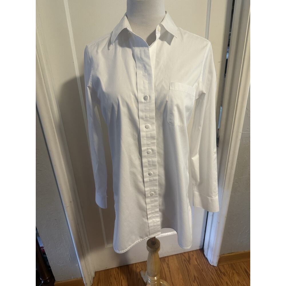 Women "Foxcroft" long white sleeves non iron‎ blouse.Size 8